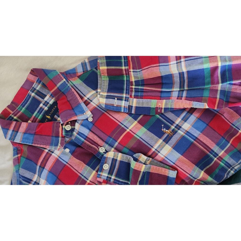 Ralph Lauren Men's Plaid Button Down Shirt Long Sleeve Cotton Size L